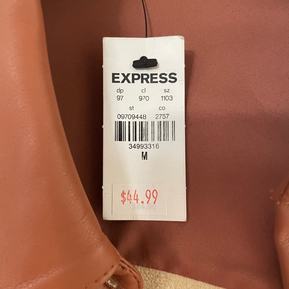 Express Woman’s Cognac Button Up, Size Medium - Picture 5 of 5